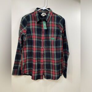 L.L. Bean Men's Scotch Plaid Cotton Shirt Career Work Size XS